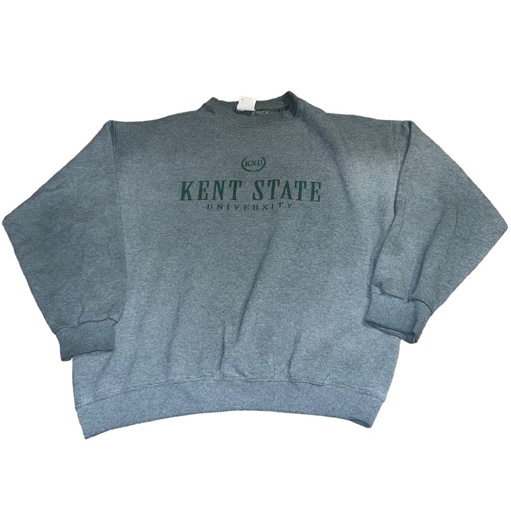 VTG 80s KSU Kent State University Green Crewneck Sweater